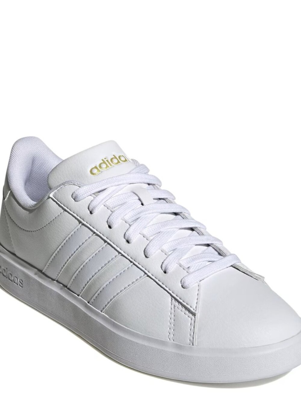 ADIDAS Grand Court 2.0 White on White GOLD Sneakers Tennis Shoes SIZE 6